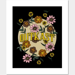 Outkast Name Personalized Flower Retro Floral 80s 90s Name Style Posters and Art